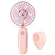 Avizar Mini Ventilateur de Poche Design Tête d'ours avec Support Bureau Rose Champagne pas cher