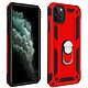 Avizar Coque Apple iPhone 11 Pro Max Antichoc bi-matières Bague Support Vidéo rouge Coque de protection spécialement conçue pour Apple iPhone 11 Pro Max