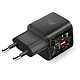 Swissten Chargeur GaN USB C 35W Ultra Rapide Compact avec Câble USB C 1.2m Noir pas cher