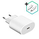 Avizar Chargeur Secteur USB-C et Câble Lightning Charge Rapide Power Delivery 20W Noir - Un chargeur secteur USB Type C et un câble USB-C vers Lightning performant pour recharger vos appareils mobiles