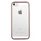 Color Block Coque pour iPhone 5/5S/SE Souple en TPU Transparent Contour effet métal rose