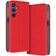 Avizar Étui pour Samsung Galaxy M35 Clapet Porte-carte et Support Rouge Étui folio en simili cuir rouge avec un aspect granulé et surpiqûre apparente, pour habiller votre Samsung Galaxy M35