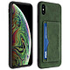 Avizar Coque Apple iPhone XS Max Protection Antichocs Porte-carte Stand Vidéos Vert - Coque rigide conçue pour Apple iPhone XS Max - Design rétro.