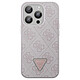 Guess Coque pour iPhone 15 Pro Élégant Imprimé 4G Caméra Surélevée Rose Poudré Sublimez votre iPhone 15 Pro avec cette coque Triangle Strass 4G signée Guess