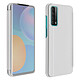 Avizar Housse Huawei P smart 2021 Clapet translucide Design Miroir Support Vidéo argent - Housse de protection intégrale spécialement conçue pour Huawei P smart 2021.