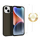 Evetane Coque iPhone 14 Plus Silicone liquide Noire + 2 Vitres en Verre trempé Protection écran Antichocs Coque iPhone 14 Plus Silicone liquide Noire + 2 Vitres en Verre trempé Protection écran Antichocs