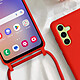 Avizar Coque Cordon pour Samsung Galaxy A54 5G Semi-rigide Lanière Tour du Cou 80cm  Rouge pas cher