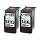 COMETE - 545XL - 2 Cartouches d'encre Compatibles avec Canon PG-545 XL - Noir - Marque française COMETE - PG545 XL - 2 Cartouches d'encre Compatibles avec Canon PG-545 XL - 2 Cartouches Noir 545XL (2 Noirs)