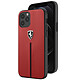 Ferrari Coque Cuir pour iPhone 12 et 12 Pro Contour Silicone Compatible QI Rouge Fabriquée sous licence officielle Ferrari, offrant une qualité et une finition exceptionnelles, avec une attention particulière aux détails