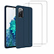 Acheter Evetane Coque Samsung Galaxy S20 FE Silicone liquide Bleu Marine + 2 Vitres en Verre trempé Protection écran Antichocs