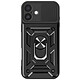 Mayaxess Coque pour iPhone 16 Plus Bague Support Cache Caméra Coulissant Noir Coque bi-matière noir de Mayaxess, la protection ultime pour votre iPhone 16 Plus