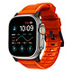 Nomad Rugged   Watch V2 42/44/45/49mm Black/Orange Bracelet en silicone pour AppleWatch 42/44/45/49mm