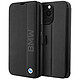 BMW Étui pour iPhone 14 Pro Portefeuille Cuir Véritable Noir Une protection premium conçue en cuir véritable