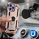 Avizar Coque pour iPhone 14 Pro Antichoc Bi-matière Bague Support Vidéo  rose gold pas cher