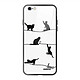 Evetane Coque en verre trempé iPhone 6/6S Chat Lignes Coque en verre trempé iPhone 6/6S Chat Lignes Ecriture Tendance et Design