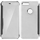 Avizar Housse Etui Folio Miroir Argent iPhone 7 Plus / iPhone 8 Plus Clapet translucide - Design effet miroir qui offre un aspect unique au mobile.