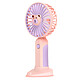 Avizar Mini Ventilateur de Poche Design Tête d'ours avec Support Bureau Rose Champagne - Ventilateur de poche bicolore pastel avec un visage d'ours souriant au centre de sa grille