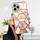 Acheter Avizar Coque Cordon iPhone 12 Pro Max Motif géométrique en Silicone Gel rose gold