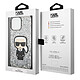 Karl Lagerfeld Coque pour Apple iPhone 14 Pro Max Glitter Flakes Ikonik Argent pas cher