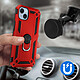 Avizar Coque pour iPhone 14 Antichoc Bi-matière Bague Support Vidéo  rouge pas cher