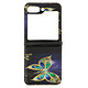 Avizar Coque Papillon pour Samsung Galaxy Z Flip 5 Rigide revêtement simili cuir  Noir Coque motif avec un revêtement simili cuir noir pour Samsung Galaxy Z Flip 5, alliant protection et style