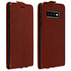 Avizar Étui Samsung Galaxy S10 Clapet Vertical Porte-carte Protection Intégrale Marron Étui de protection spécialement conçu pour le Samsung Galaxy S10