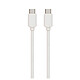 Muvit Câble USB-C vers USB-C Spring Cable Charge Rapide 3A 70cm Blanc Permet de recharger rapidement votre appareil