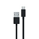 Myway Câble Micro USB vers USB 2.0 Charge 12W et Synchronisation 1m Noir Permet de recharger votre appareil et/ou de synchroniser ses données avec votre ordinateur ou tablette