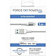 Force Power Câble Renforcé USB A / Lightning 2.4A Résistant à 12 000 Flexions MFi 1.2m Blanc pas cher