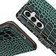 Acheter Avizar Étui Cuir pour Samsung Galaxy S24 Portefeuille RFID Motif Crocodile Turquoise