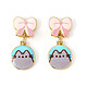 Pusheen - Boucles d'oreilles Drop Pink Bows Boucles d'oreilles Pusheen, modèle Drop Pink Bows.