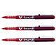 PILOT Stylo roller V Ball VB5 Encre liquide Pointe métal Fine Rouge x 3 Stylo roller