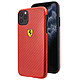 Ferrari Coque pour iPhone 11 Pro Imprimé Carbone Polyuréthane Compatible QI Rouge Fabriquée sous licence officielle, assurant une qualité et une originalité incomparables