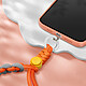 Avis Avizar Dragonne pour Smartphone Design Tressé Ajustable Accroche Universelle Orange