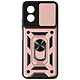 Avizar Coque pour Oppo A38 Bague Support Cache caméra coulissant Rose Champagne - Coque bi-matière Rose Gold antichoc, conçue pour protéger efficacement votre Oppo A38