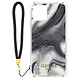 Guess Coque pour iPhone 12 Pro Max avec Dragonne Motif marbre  Gris Coque de protection signée Guess de la série Marbré pour iPhone 12 Pro Max.