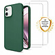 Evetane Coque iPhone 11 Silicone liquide Vert Foret + 2 Vitres en Verre trempé Protection écran Antichocs Coque iPhone 11 Silicone liquide Vert Foret + 2 Vitres en Verre trempé Protection écran Antichocs