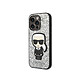 Karl Lagerfeld Coque pour Apple iPhone 14 Pro Glitter Flakes Ikonik Argent Coque conçue sur mesure pour Apple iPhone 14 Pro