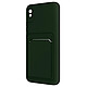 Forcell Coque pour Xiaomi Redmi 9A Silicone Souple Porte-carte Fine Légère  Vert Dispose d'un rangement pratique au dos, pouvant contenir en toute sûreté votre carte