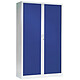 VINCO Armoire Monobloc FUN H198xL120xP43 cm 4 Tablettes Blanc Rideaux Bleu Armoire de bureau à rideau