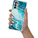 Evetane Coque OPPO Find X3 Lite Silicone antichocs Solides coins renforcés  transparente Motif Bleu Nacré Marbre pas cher