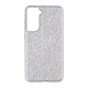 Avizar Coque pour Samsung Galaxy S21 FE Paillette Amovible Silicone Semi-rigide argent Coque à paillettes spécialement conçue pour votre Samsung Galaxy S21 FE