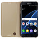 Avis Avizar Étui pour Samsung Galaxy S7 Edge Housse Clapet Flip Cover Miroir Or - Fonction Stand
