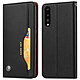 Avizar Etui folio Noir Cuir véritable pour Huawei P20 Pro - Etui folio Noir cuir véritable Huawei P20 Pro