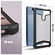 Avizar Coque Téléphone 5.3'' à 5.5'' Silicone Gel Coins Renforcés Dos Effet Cuir Argent pas cher
