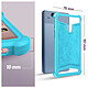 Avizar Coque Smartphone 5'' à 5.3'' Silicone Gel Coins Bumper Dos Effet Cuir Turquoise pas cher