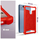 Avizar Coque pour Smartphone 4.7'' à 5.3'' Silicone Gel Coins Renforcés Dos Effet Cuir Rouge pas cher