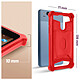 Avizar Coque Smartphone 4.7'' à 5'' Souple Coins Bumper Portecarte Amovible Rouge pas cher