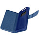 Avizar Etui Smartphone 5,5 à 6,0'' Portefeuille Mutirangements Caméra Slide bleu Housse portefeuille universel à languette magnétique.