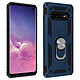 Avizar Coque Galaxy S10 Bi matière Rigide et Souple Bague Support Vidéo bleu nuit Coque de protection spécialement conçue pour le Samsung Galaxy S10, Bleu Nuit